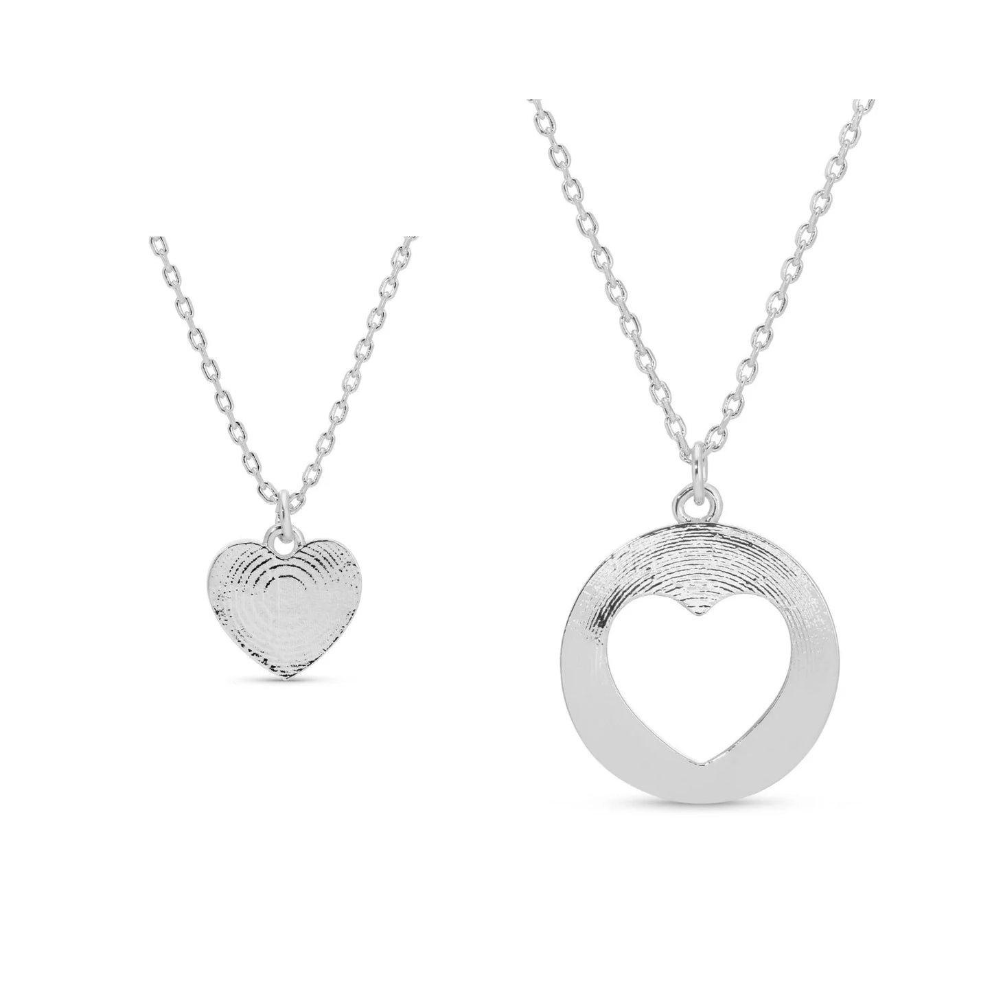 Be Connected - Inner & Outer Heart Friendship Necklaces - Silver